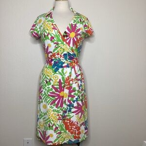 J. McLaughlin Floral Wrap Dress Catalina Cloth Sm